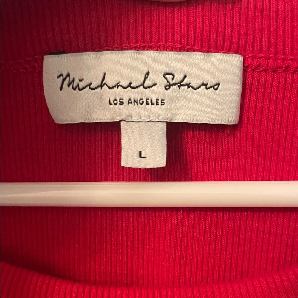 Michael Stars Los Angeles Large Scarlet Red Ribbed Maxi Dress Resort Classic - Picture 2 of 8